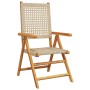 Reclining garden chairs 4 pcs PE rattan solid wood beige by , Garden chairs - Ref: Foro24-3214526, Price: 300,88 €, Discount: %