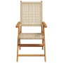 Reclining garden chairs 4 pcs PE rattan solid wood beige by , Garden chairs - Ref: Foro24-3214526, Price: 300,88 €, Discount: %