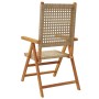 Reclining garden chairs 4 pcs PE rattan solid wood beige by , Garden chairs - Ref: Foro24-3214526, Price: 300,88 €, Discount: %