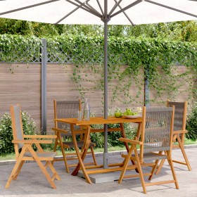 Reclining garden chairs 4 pcs solid acacia wood gray by , Garden chairs - Ref: Foro24-3214532, Price: 322,99 €, Discount: %