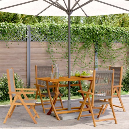 Reclining garden chairs 4 pcs solid acacia wood gray by , Garden chairs - Ref: Foro24-3214532, Price: 323,06 €, Discount: %