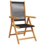 Reclining garden chairs 6 pcs solid acacia wood black by , Garden chairs - Ref: Foro24-3214530, Price: 482,99 €, Discount: %