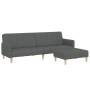 Sofá cama de 2 plazas con taburete tela gris oscuro de , Sofás - Ref: Foro24-3258089, Precio: 321,98 €, Descuento: %