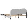 Estructura cama con luces LED cuero PE blanco negro 180x200 cm de , Camas y somieres - Ref: Foro24-3214042, Precio: 241,29 €,...