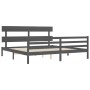 Estructura cama de matrimonio con cabecero madera maciza gris de vidaXL, Camas y somieres - Ref: Foro24-3195108, Precio: 172,...