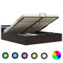 Cama canapé hidráulica con LED cuero sintético gris 180x200 cm de , Camas y somieres - Ref: Foro24-285557, Precio: 338,65 €, ...