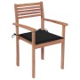 Garden chairs 2 units solid teak wood with black cushions by , Garden chairs - Ref: Foro24-3062269, Price: 180,58 €, Discount: %