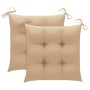 Sillas de jardín 2 uds con cojines madera maciza de teca beige de , Sillas de jardín - Ref: Foro24-3063270, Precio: 248,09 €,...