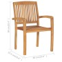 Stackable garden chairs, set of 4, made of teak wood with cushions. by , Garden chairs - Ref: Foro24-3073218, Price: 491,01 €...