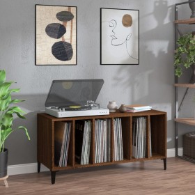 Plywood oak brown record cabinet 100x38x48 cm by , CD and DVD storage - Ref: Foro24-831988, Price: 113,40 €, Discount: %