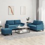 Set of sofas with 3 blue velvet cushions by , Sofas - Ref: Foro24-3201515, Price: 562,49 €, Discount: %