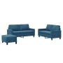 Set of sofas with 3 blue velvet cushions by , Sofas - Ref: Foro24-3201515, Price: 509,99 €, Discount: %