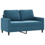 Set of sofas with 3 blue velvet cushions by , Sofas - Ref: Foro24-3201515, Price: 509,99 €, Discount: %