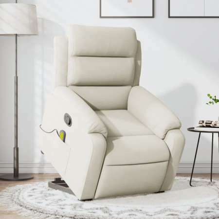 Sillón reclinable de masaje elevable terciopelo crema de , Sillones - Ref: Foro24-3205112, Precio: 328,41 €, Descuento: %