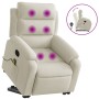 Sillón reclinable de masaje elevable terciopelo crema de , Sillones - Ref: Foro24-3205112, Precio: 328,41 €, Descuento: %