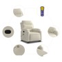 Sillón reclinable de masaje elevable terciopelo crema de , Sillones - Ref: Foro24-3205112, Precio: 328,41 €, Descuento: %