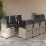 Garten-Essgruppe 9-teilig mit Kissen aus hellem grauen Kunststoff-Rattan. von , Gartensets - Ref: Foro24-3212851, Preis: 1,00...