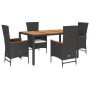 Set de muebles jardín 5 pzas con cojines ratán sintético negro de , Conjuntos de jardín - Ref: Foro24-3277508, Precio: 600,96...