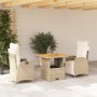 Garten-Essgruppe 3-teilig mit Kissen aus synthetischem Rattan in Beige. von , Gartensets - Ref: Foro24-3277471, Preis: 398,94...