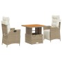 Set comedor de jardín 3 pzas con cojines ratán sintético beige de , Conjuntos de jardín - Ref: Foro24-3277471, Precio: 398,94...