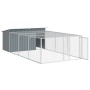 Caseta perros con corral acero galvanizado gris 197x396x110 cm de , Casetas para perros - Ref: Foro24-3214225, Precio: 375,55...