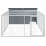 Caseta perros con corral acero galvanizado gris 197x396x110 cm de , Casetas para perros - Ref: Foro24-3214225, Precio: 375,55...