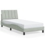 Estructura cama con luces LED terciopelo gris claro 90x190 cm de , Camas y somieres - Ref: Foro24-3213751, Precio: 150,02 €, ...