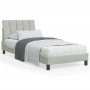 Bed frame with light gray velvet headboard 90x200 cm by , Beds and slatted bases - Ref: Foro24-3207825, Price: 133,79 €, Disc...