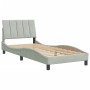 Bed frame with light gray velvet headboard 90x200 cm by , Beds and slatted bases - Ref: Foro24-3207825, Price: 133,79 €, Disc...