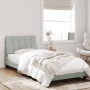 Estructura de cama con cabecero terciopelo gris claro 90x200 cm de , Camas y somieres - Ref: Foro24-3207825, Precio: 142,89 €...