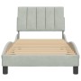 Bed frame with light gray velvet headboard 90x200 cm by , Beds and slatted bases - Ref: Foro24-3207825, Price: 133,79 €, Disc...