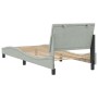 Bed frame with light gray velvet headboard 90x200 cm by , Beds and slatted bases - Ref: Foro24-3207825, Price: 133,79 €, Disc...