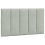 Bed frame with light gray velvet headboard 90x200 cm by , Beds and slatted bases - Ref: Foro24-3207825, Price: 133,79 €, Disc...