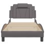 Estructura de cama con cabecero cuero sintético gris 90x190 cm de , Camas y somieres - Ref: Foro24-3208064, Precio: 146,99 €,...