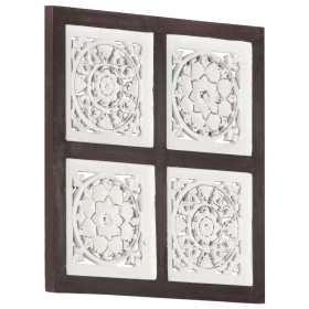 Handgeschnitztes Wandpaneel aus braunem und weißem MDF, 40 x 40 x 1,5 cm von vidaXL, Wandverkleidung - Ref: Foro24-321653, Pr...