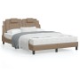 Estructura de cama cabecero cuero sintético capuchino 140x200cm de , Camas y somieres - Ref: Foro24-3208100, Precio: 209,94 €...