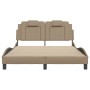 Estructura de cama cabecero cuero sintético capuchino 140x200cm de , Camas y somieres - Ref: Foro24-3208100, Precio: 187,99 €...