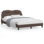 Estructura de cama cabecero cuero sintético marrón 140x200 cm de , Camas y somieres - Ref: Foro24-3208098, Precio: 209,94 €, ...