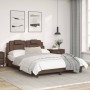 Bed frame with brown synthetic leather headboard 140x200 cm by , Beds and slatted bases - Ref: Foro24-3208098, Price: 198,02 ...