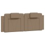 Estructura de cama cabecero cuero sintético capuchino 140x190cm de , Camas y somieres - Ref: Foro24-3208093, Precio: 207,82 €...