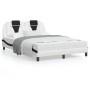 Estructura cama cabecero cuero sintético blanco negro 140x200cm de , Camas y somieres - Ref: Foro24-3208102, Precio: 177,99 €...