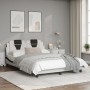 Bed structure with white and black synthetic leather headboard 140x200cm. by , Beds and slatted bases - Ref: Foro24-3208102, ...