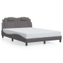 Estructura cama con luces LED cuero sintético gris 140x190 cm de , Camas y somieres - Ref: Foro24-3214018, Precio: 208,00 €, ...