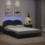 Estructura cama con luces LED cuero sintético gris 140x190 cm de , Camas y somieres - Ref: Foro24-3214018, Precio: 200,99 €, ...