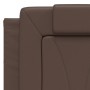 Bed frame with LED lights in brown synthetic leather 140x200 cm by , Beds and slatted bases - Ref: Foro24-3214024, Price: 222...