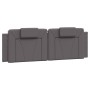 Estructura de cama con luces LED cuero PE gris 160x200 cm de , Camas y somieres - Ref: Foro24-3214032, Precio: 217,74 €, Desc...