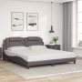 Bed frame with LED lights in gray synthetic leather 180x200 cm by , Beds and slatted bases - Ref: Foro24-3214039, Price: 243,...