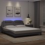 Bed frame with LED lights in gray synthetic leather 180x200 cm by , Beds and slatted bases - Ref: Foro24-3214039, Price: 243,...