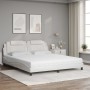 Cama con colchón cuero sintético blanco 180x200 cm de , Camas y somieres - Ref: Foro24-3208811, Precio: 453,99 €, Descuento: %