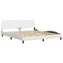 Bed with white synthetic leather mattress 180x200 cm by , Beds and slatted bases - Ref: Foro24-3208811, Price: 460,02 €, Disc...